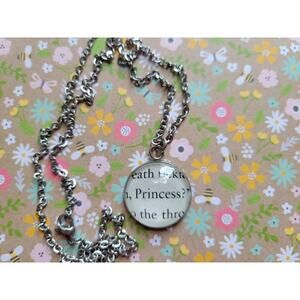 Princess 20mm pendant necklace made with Twisted Games book pages
